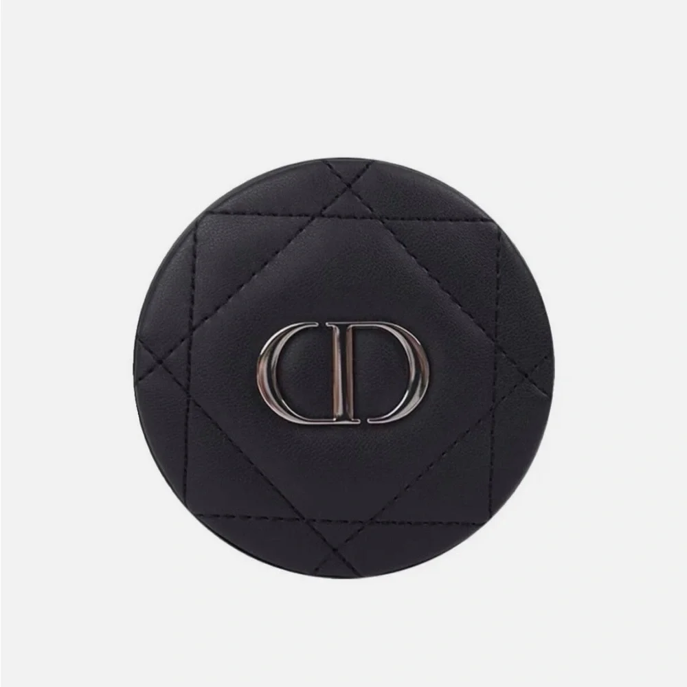 Dior Black Quilted Leather Round Mirror - Picture 2 of 2
